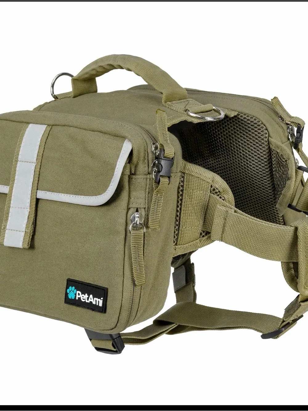 Pet Ami Deluxe harness saddle bag backpack for pets MedLarge